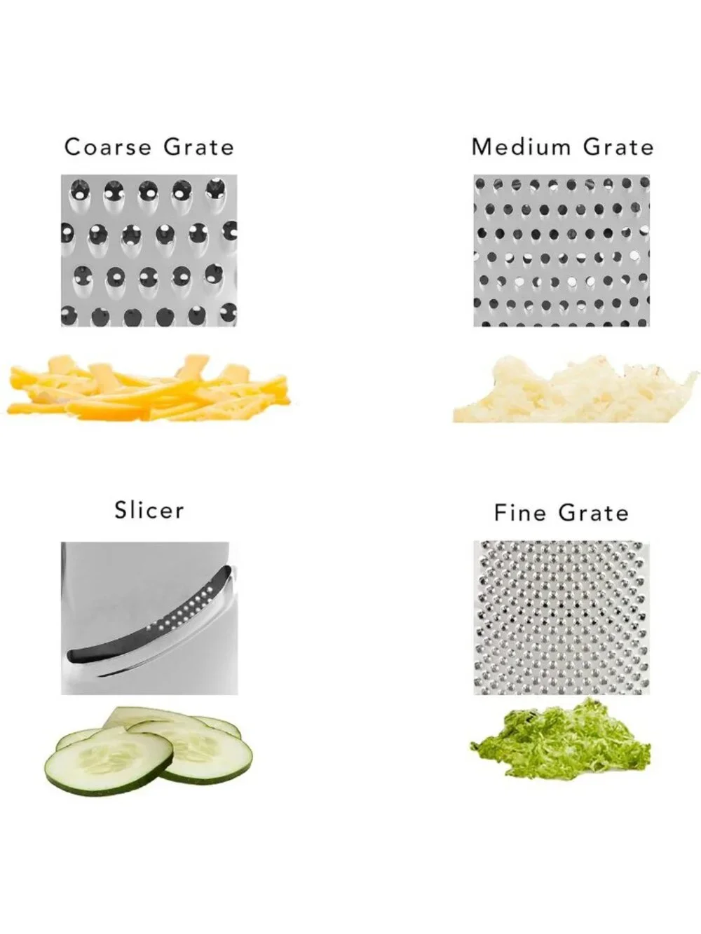 Stainless Steel 4-Sided Box Grater with Storage Container & Measurement